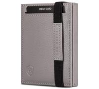VON HEESEN Slim Wallet mit RFID Schutz - Geldbörse Herren klein - Mini Geldbeutel Damen Portmonee - Kartenetui Echtleder Karten Portemonnaie - Leder Kreditkartenetui Grau