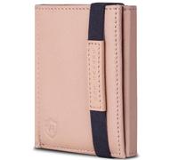 VON HEESEN Slim Wallet mit RFID Schutz - Geldbörse Herren klein - Mini Geldbeutel Damen Portmonee - Kartenetui Echtleder Karten Portemonnaie - Leder Kreditkartenetui Rose