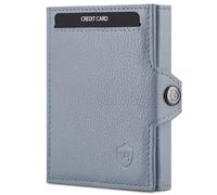 VON HEESEN Slim Wallet mit XL Münzfach & RFID-Schutz - Mini Geldbörse Herren & Damen - Kartenetui Geldklammer Kreditkartenetui - Portmonee Geldbeutel Portemonnaie klein (Hellblau)