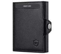 VON HEESEN Slim Wallet mit XL Münzfach & RFID-Schutz - Mini Geldbörse Herren & Damen - Kartenetui Geldklammer Kreditkartenetui - Portmonee Geldbeutel Portemonnaie klein (Schwarz)