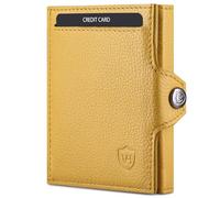 VON HEESEN Slim Wallet mit XL Münzfach & RFID-Schutz - Mini Geldbörse Herren & Damen - Kartenetui Geldklammer Kreditkartenetui - Portmonee Geldbeutel Portemonnaie klein (Gelb)