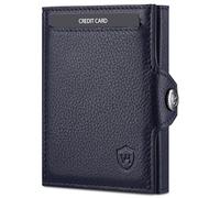 VON HEESEN Slim Wallet mit XL Münzfach & RFID-Schutz - Mini Geldbörse Herren & Damen - Kartenetui Geldklammer Kreditkartenetui - Portmonee Geldbeutel Portemonnaie klein (Blau)