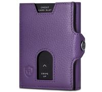 VON HEESEN Slim Wallet mit XXL Münzfach & RFID-Schutz - Leder Geldbeutel - Mini Geldbörse für Herren und Damen - Kartenetui Echtleder Karten Portemonnaie klein - Kreditkartenetui Violet