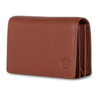 VON HEESEN® Visitenkartenetui aus Nappa-Leder - Made in Europe - Platz für 50 Visitenkarten - 6 Fächer - Visitenkarten Etuis Leder (Cognac (genarbt))