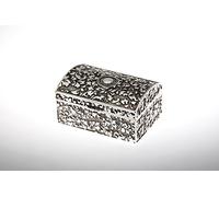 von Herzen schenken Schmuckdose Schatztruhe rechteckig klein/antik versilbert 8,0 x 5,0cm H 4,0cm
