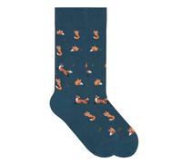 von Jungfeld - 1er Set Motiv Socken mit Fox Teal Blue Icon - Bunte Socken in Gr. 43-46