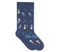 von Jungfeld - 1er Set Motiv Socken mit Jelly Fish - Sapphire Blue Icon - Bunte Socken in Gr. 35-38