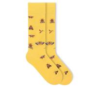 von Jungfeld - 1er Set Motiv Socken mit Moth - Daffodil Yellow Icon - Bunte Socken in Gr. 35-38