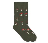 von Jungfeld - 1er Set Motiv Socken mit Mushroom Uniform Green Icon - Bunte Socken in Gr. 35-38