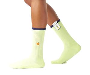 von Jungfeld - 1er Set Motiv Socken mit Orange - Light Matcha Icon - Bunte Socken in Gr. 35-38