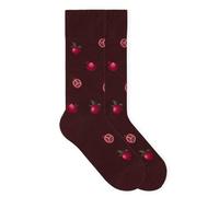 von Jungfeld - 1er Set Motiv Socken mit Pomegranade Bordeaux Red Icon - Bunte Socken in Gr. 39-42