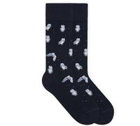 von Jungfeld - 1er Set Motiv Socken mit Snow Owl Space Blue Icon - Bunte Socken in Gr. 39-42