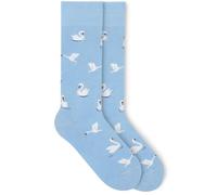 von Jungfeld - 1er Set Motiv Socken mit Swan - French Blue Icon - Bunte Socken in Gr. 35-38