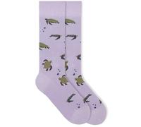 von Jungfeld - 1er Set Motiv Socken mit Turtle - Pastel Lilac Icon - Bunte Socken in Gr. 35-38