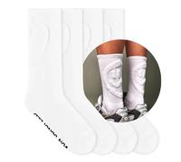 von Jungfeld 2er Set Weiße Embossed Socken Damen & Herren in Gr. 36-46 - Lange Socken (Crew Socks) - Strümpfe mit geprägtem Design (DE/NL/SE/PL, Numerisch, 41, 46, Regular, Regular, Weiss (Smiley))