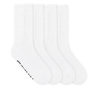 Von Jungfeld 2er Set Weiße Embossed Socken Damen & Herren in Gr. 36-46 - Lange Socken (Crew Socks) Strümpfe mit 3D Design (DE/NL/SE/PL, Numerisch, 41, 46, Regular, Regular, Weiss (Von Jungfeld))