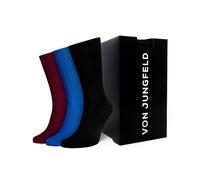 Von Jungfeld 3-er Set Socken Bordeaux, Blau & Schwarz