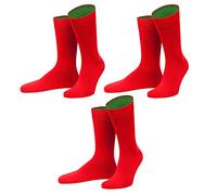 von Jungfeld - 3er Set Herren Socken - Strümpfe aus Bio Baumwolle - hochwertige Herrensocken Gr. 43-46 rot