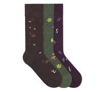 von Jungfeld - 3er Set Motiv Socken mit Forest Icon - Bunte Socken in Gr. 35-38
