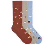 von Jungfeld - 3er Set Motiv Socken mit verschiedenen Icons - Bunte Socken in Gr.43-46