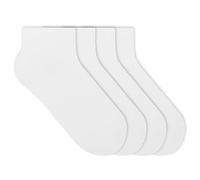 von Jungfeld 4er Set Sneaker Socken für Damen & Herren in Gr. 35-38 - Kurze Sneakersocken aus Bio-Baumwolle in Pure White