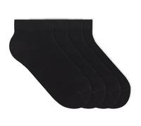 von Jungfeld 4er Set Sneaker Socken für Damen & Herren in Gr. 43-46 - Kurze Sneakersocken aus Bio-Baumwolle in Pitch Black