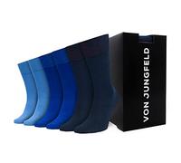 von Jungfeld - 6er Set Classic Socken für Damen & Herren -6er gemischte Farben (marine, hellblau, dunkelblau, numeric_43)