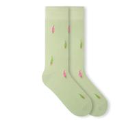 von Jungfeld Bio-Baumwoll Socken Damen Herren, Lange bunt gemusterte Businesssocken & Anzugsocken, 1 Paar, Gr.36-46 (DE/NL/SE/PL, Numerisch, 41, 46, Regular, Regular, Trolls - Matcha Green)