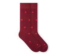 von Jungfeld Bio-Baumwoll Socken Damen Herren, Lange bunt gemusterte Businesssocken & Anzugsocken, 1 Paar, Gr.36-46 (DE/NL/SE/PL, Numerisch, 36, 40, Regular, Regular, Apple - Bordeaux Red)