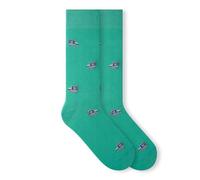 von Jungfeld Bio-Baumwoll Socken Damen Herren, Lange bunt gemusterte Businesssocken & Anzugsocken, 1 Paar, Gr.36-46 (DE/NL/SE/PL, Numerisch, 41, 46, Regular, Regular, Computer - Jade Green)