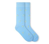 von Jungfeld Bio-Baumwoll Socken Damen Herren, Lange bunt gemusterte Businesssocken & Anzugsocken, 1 Paar, Gr.36-46 (DE/NL/SE/PL, Numerisch, 36, 40, Regular, Regular, Banana - Light Blue)
