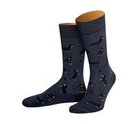 VON JUNGFELD Bio-Socken 'Dachshund', denim blue, Gr. 41/46