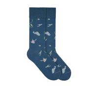 VON JUNGFELD Bio-Socken 'Fish', aegean blue, Gr. 43/46