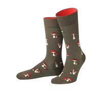 VON JUNGFELD Bio-Socken "Fliegenpilz", graugrün, Gr. 39/42