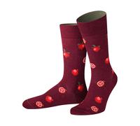 von Jungfeld - 1er Set Motiv Socken mit Pomegranade Bordeaux Red Icon - Bunte Socken in Gr. 43-46