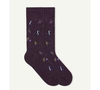 von Jungfeld Gemusterte Socken mit Herbst Icons | 1 Paar dunkellila 35-38