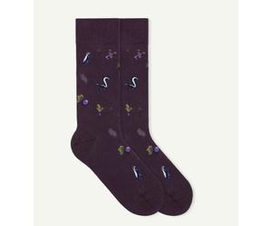 von Jungfeld Gemusterte Socken mit Herbst Icons | 1 Paar dunkellila 35-38