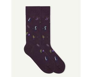 von Jungfeld Gemusterte Socken mit Herbst Icons | 1 Paar dunkellila 43-46