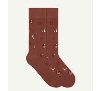 von Jungfeld Gemusterte Socken mit Herbst Icons | 1 Paar rot 35-38