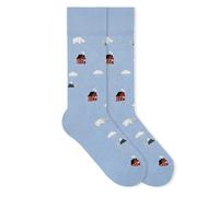 von Jungfeld Gemusterte Wintersocken mit Festive Icons - Bunte Motivsocken mit Muster für Damen & Herren in Gr. 35-46 (DE/NL/SE/PL, Numerisch, 43, 46, Regular, Regular, Snow Storm)