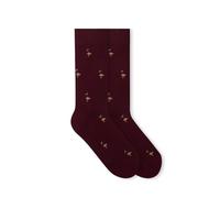 von Jungfeld - Motiv Socken mit Weihnachtsmotiven - Premium Geschenk Socken lang für Damen & Herren in Gr. 35-46 (DE/NL/SE/PL, Numerisch, 39, 42, Regular, Regular, Duck Xmas Maroon Red)
