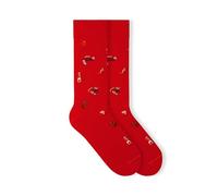 von Jungfeld - Motivsocken mit verschiedenen Icons - Bunte Socken mit Muster für Damen & Herren in Gr. 35-46 (DE/NL/SE/PL, Numerisch, 43, 46, Regular, Regular, Ballon Dark Red)