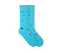 von Jungfeld - Motivsocken mit verschiedenen Icons - Bunte Socken mit Muster für Damen & Herren in Gr. 35-46 (DE/NL/SE/PL, Numerisch, 43, 46, Regular, Regular, Ski Retro Blue)