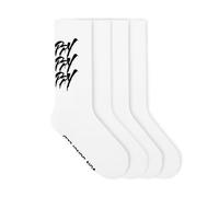 von Jungfeld Tennissocken für Damen & Herren in Gr. 35-46 - Sportsocken (Crew Socks) aus Bio-Baumwolle (DE/NL/SE/PL, Numerisch, 41, 46, Regular, Regular, Weiß (2er Set))