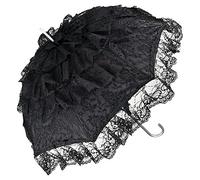 VON LILIENFELD Regenschirm Damen Sonnenschirm Brautschirm Hochzeitsschirm Melissa schwarz Rüschen