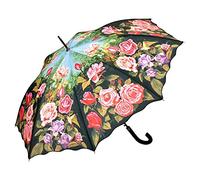 VON LILIENFELD Regenschirm Rosengarten Auf-Automatik Windfest Damen Stabil Stockschirm Blumen