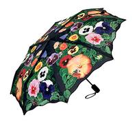 VON LILIENFELD Regenschirm Taschenschirm Stiefmütterchen Windfest Auf-Zu-Automatik Blumen Stabil Leicht Kompakt