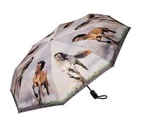 VON LILIENFELD Regenschirm Taschenschirm Wildpferde Windfest Auf-Zu-Automatik Kompakt Stabil Leicht