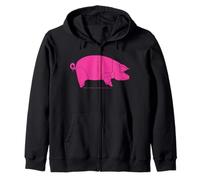 Von Pink Floyd Animals inspiriertes rosafarbenes Schweine-Symbol Kapuzenjacke