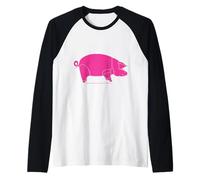 Von Pink Floyd Animals inspiriertes rosafarbenes Schweine-Symbol Raglan
